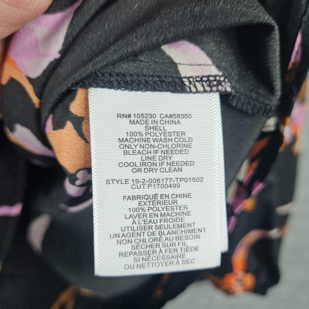 Joie Eilga Floral Printed Split Neckline Dropped Shoulders Elasticized Cuffs L - Picture 8 of 9
